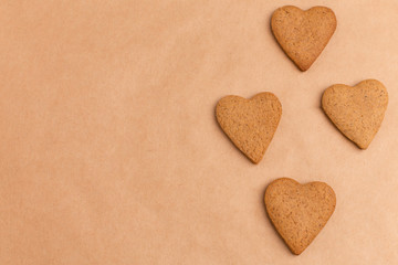 ginger biscuit heart on craft paper