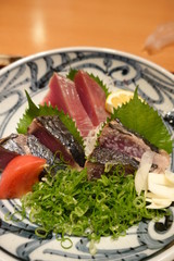 Dishes of Japanese traditional foods (Plates)
