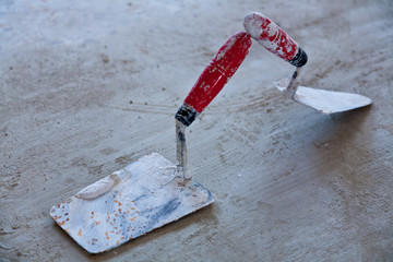 Masonry trowels, real masonry material