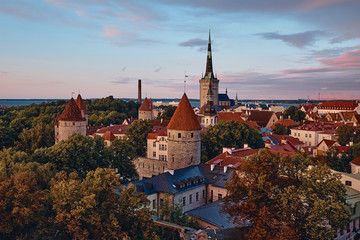 Obraz premium The Aerial View of Tallinn Old Town, Estonia