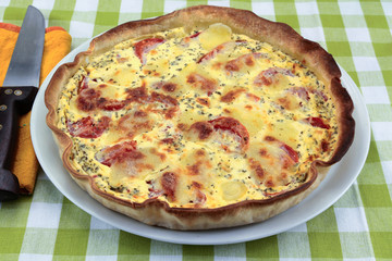 tomato, basil and potato pie