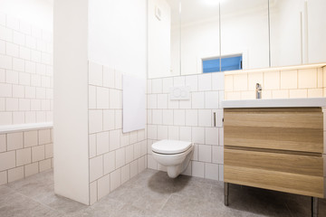 Fototapeta na wymiar small bathroom with white toilet