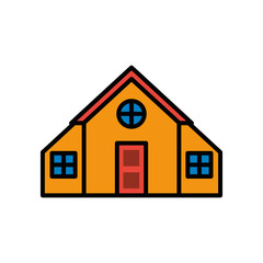 house front facade isolated icon