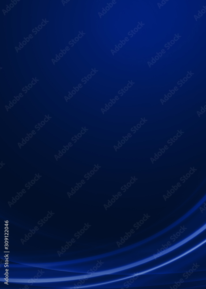 Poster dark abstract background with neon lines, glow. blue blurred background, light effects.
