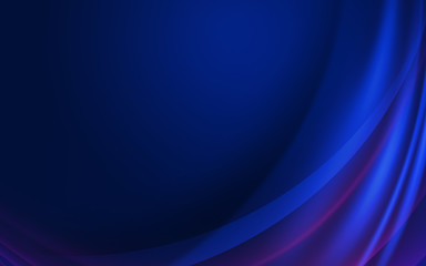 Dark abstract background with neon lines, glow. Blue blurred background, light effects.