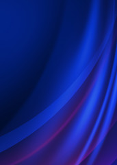 Dark abstract background with neon lines, glow. Blue blurred background, light effects.