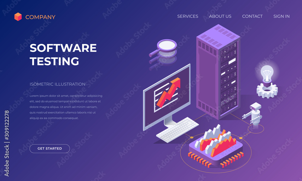 Wall mural landing page for software testing