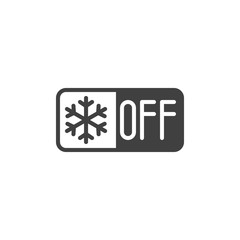 Conditioning off switch button vector icon. filled flat sign for mobile concept and web design. Cooling system off control glyph icon. Symbol, logo illustration. Vector graphics