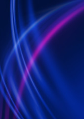 Dark abstract background with neon lines, glow. Blue blurred background, light effects.
