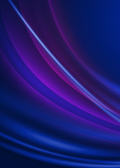 Dark abstract background with neon lines, glow. Blue blurred background, light effects.