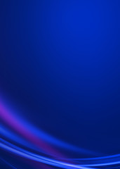 Dark abstract background with neon lines, glow. Blue blurred background, light effects.
