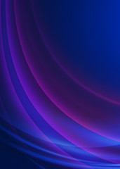 Dark abstract background with neon lines, glow. Blue blurred background, light effects.