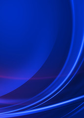 Dark abstract background with neon lines, glow. Blue blurred background, light effects.