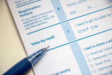Vote by Mail form with pencil