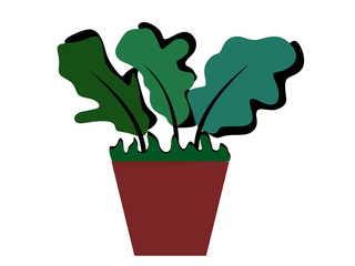 vector small tree in pot style flat