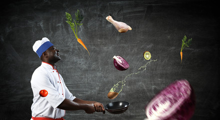 He is super chef . Mixed media