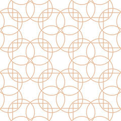 White geometric seamless design on brown beige background