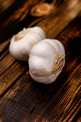 selective focus, fresh garlic head