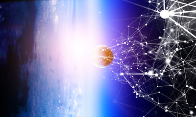 Global connection and networking. 3d rendering