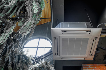 ceiling inverter air conditioner interior design of modern style of coffee shop