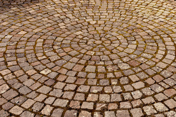 Stone pavement in the park in Switzerland