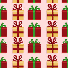 Vector Seamless Pattern of Gift Boxes