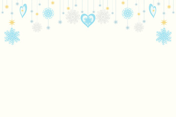 ハートと雪の結晶のバックグラウンド