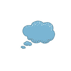 Thought frame. Speech bubble. Dream cloud. Talk balloon. Quote box.  Hand drawn vector illustration icons.  