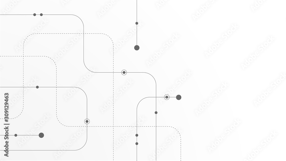 Aufkleber Abstract geometric Circuit connect lines and dots.Simple technology graphic background.Illustration Vector design Network technology and Connection concept.