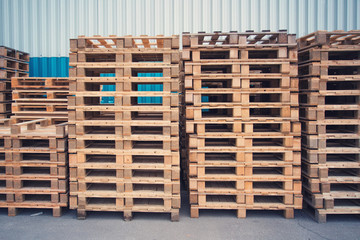stack of new wooden pallets