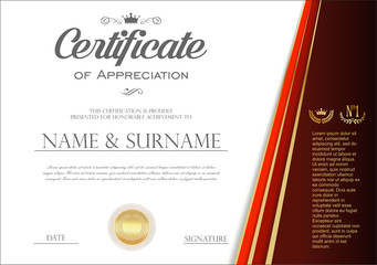 Certificate or diploma retro vintage design