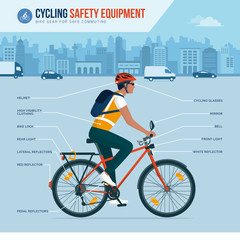 Cycling safety equipment infographic