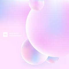 Abstract 3D circles bubbles pastel color beautiful background.