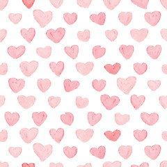 pink and red watercolor heart seamless pattern eps10 vectors illustration