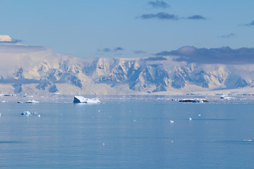 The snow-capped mountains of the Antarctic Peninsula, Antarctica