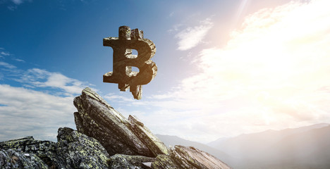 Crypto currency market. Mixed media