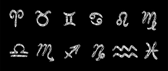 Zodiac signs. Zodiac vector symbols collection set