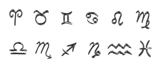 Zodiac signs. Zodiac vector symbols collection set