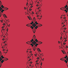 Floral seamless pattern, flowers and leaves