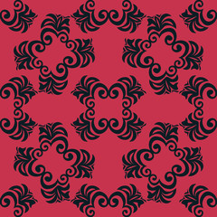 seamless geometric abstract pattern with floral motive