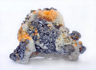 Quartz crystals,zinc blend and beautiful pyrite
