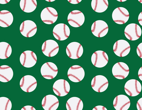 White Green Red Baseball Balls Pattern