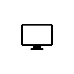 Monitor PC, Icon computer screen flat style on white background, stylish vector illustration for web design