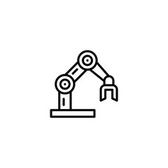 Industrial mechanical robotic arm vector icon. Robot icon page symbol for your web site design. Vector illustration, EPS10.