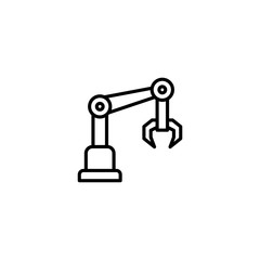 Industrial mechanical robotic arm vector icon. Robot icon page symbol for your web site design. Vector illustration, EPS10.