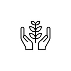 Save the world, Hand of ecology. Eco vector icon. Ecological Symbol for your web site design, logo, app, UI. Vector illustration, EPS