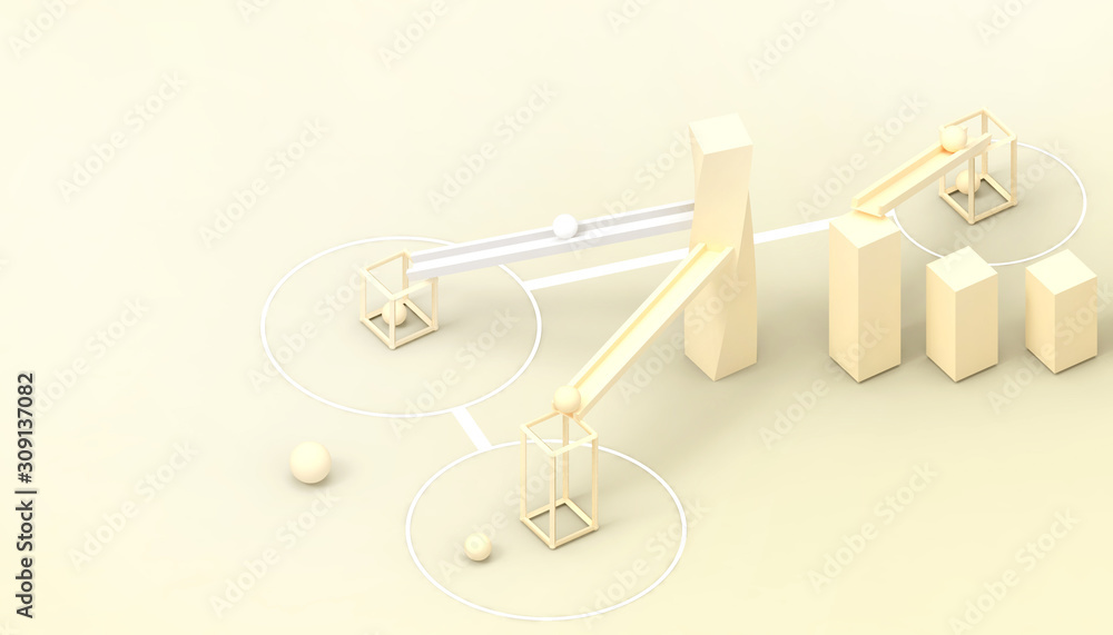 Poster concept of business leaders of inspiration geometric shapes into the competition and the growth of t