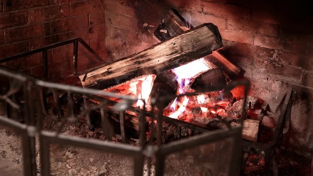 4K video of a fireplace