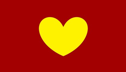 Abstract yellow valentine heart pattern on red background