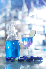 Butterfly pea juice for drink on table 